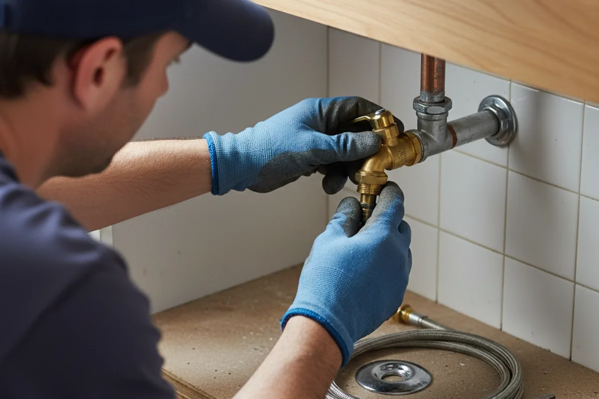 Shutoff valve and fitting work during Burst Pipe Repair in Mitchell